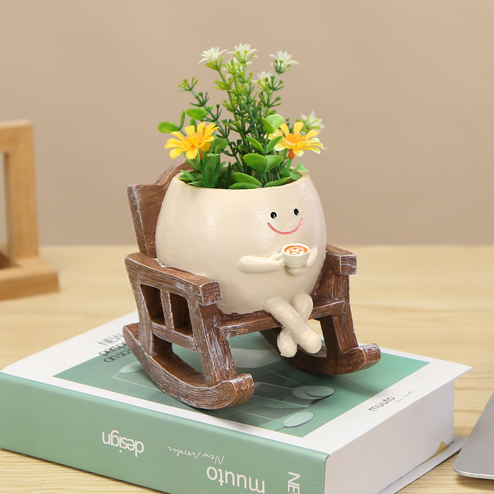 Garden Swing Chair - Chair/Swing Smile Face Planter Resin Hanging