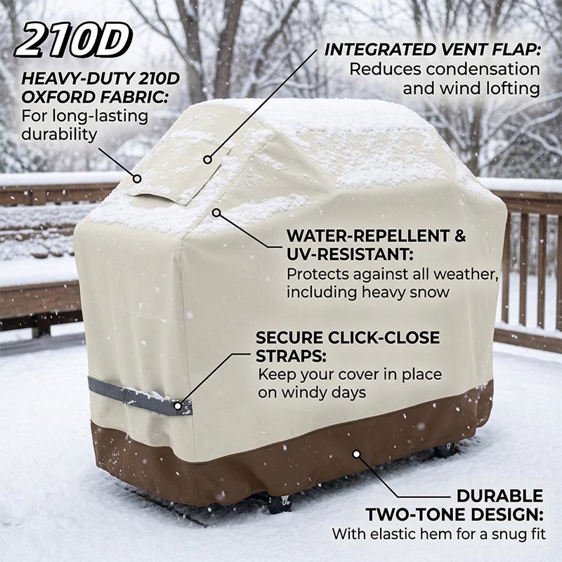 Outdoor Furniture Protector - 210D BBQ Beige Barbecue Grill Outdoor