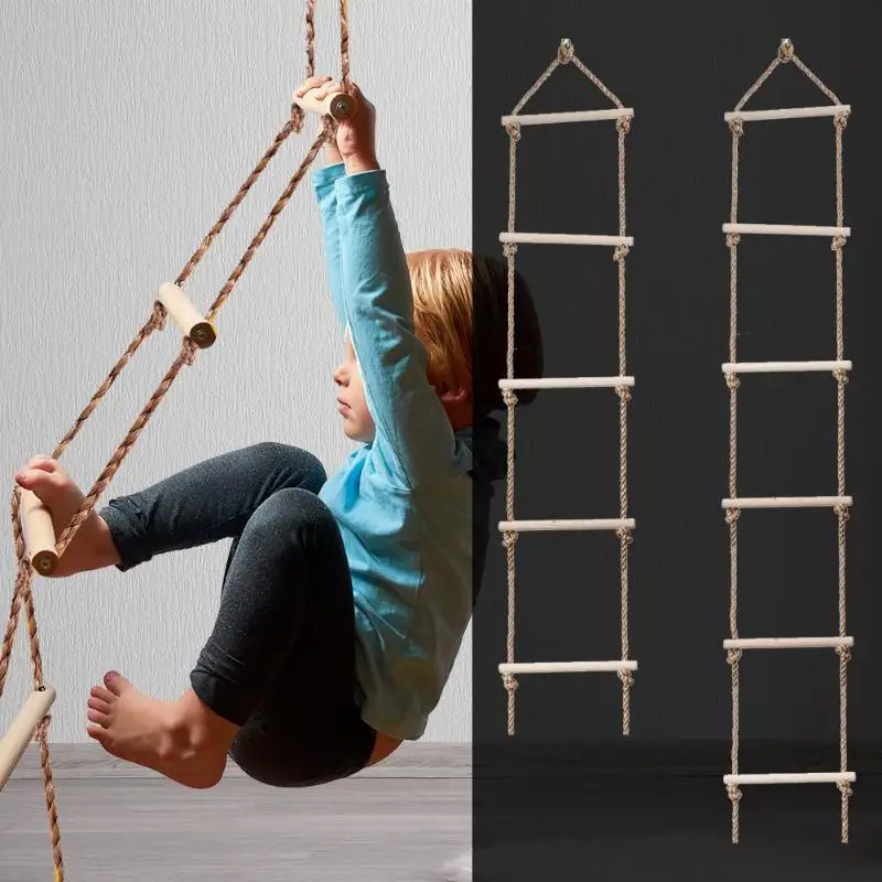 Garden Swing Chair - Kids Wooden Ladder Outdoor Activity Safe