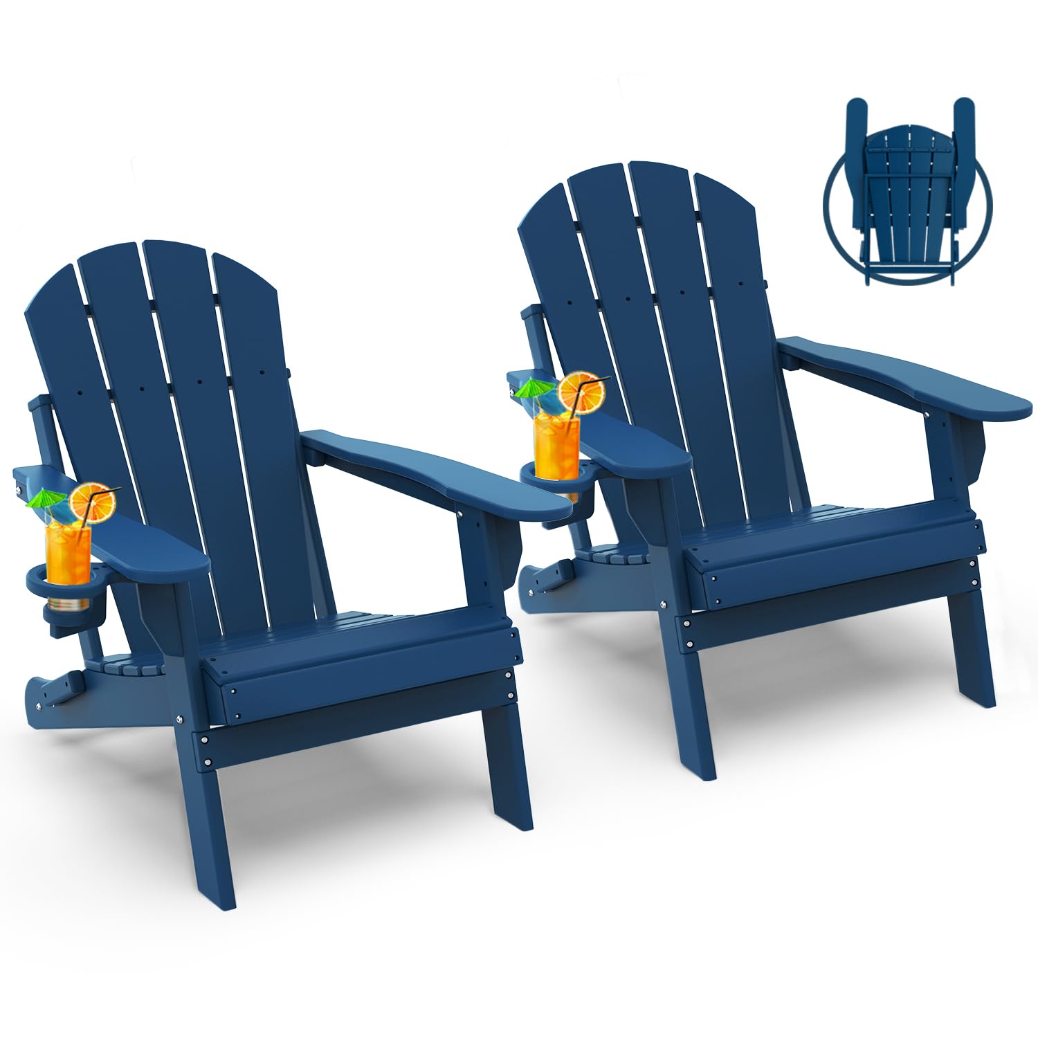 Outdoor Furniture Recliner Set - Chair Set 2, Folding All Weather
