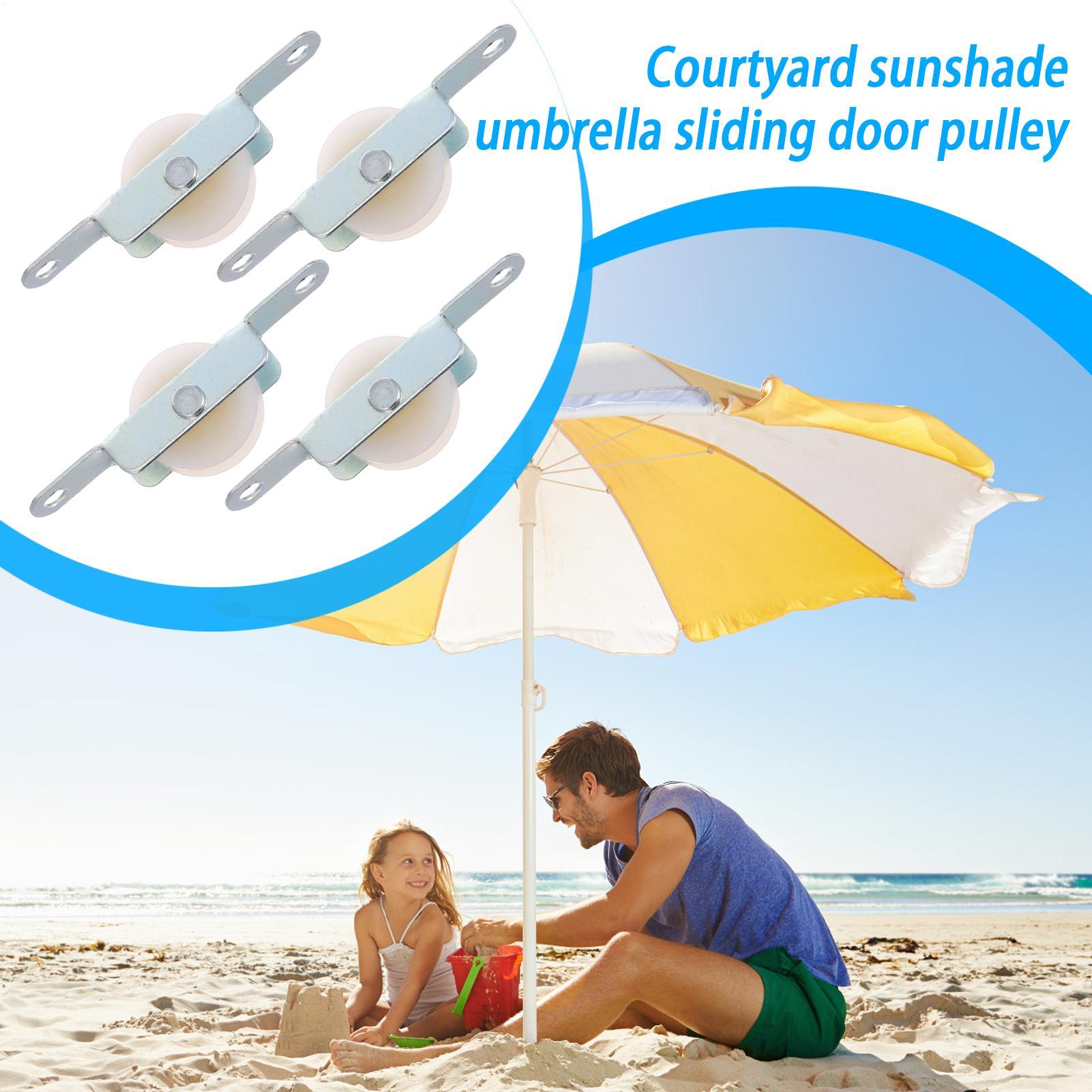 Outdoor Furniture With Umbrella - 4pcs Patio Umbrella Rope Pulley Bracket