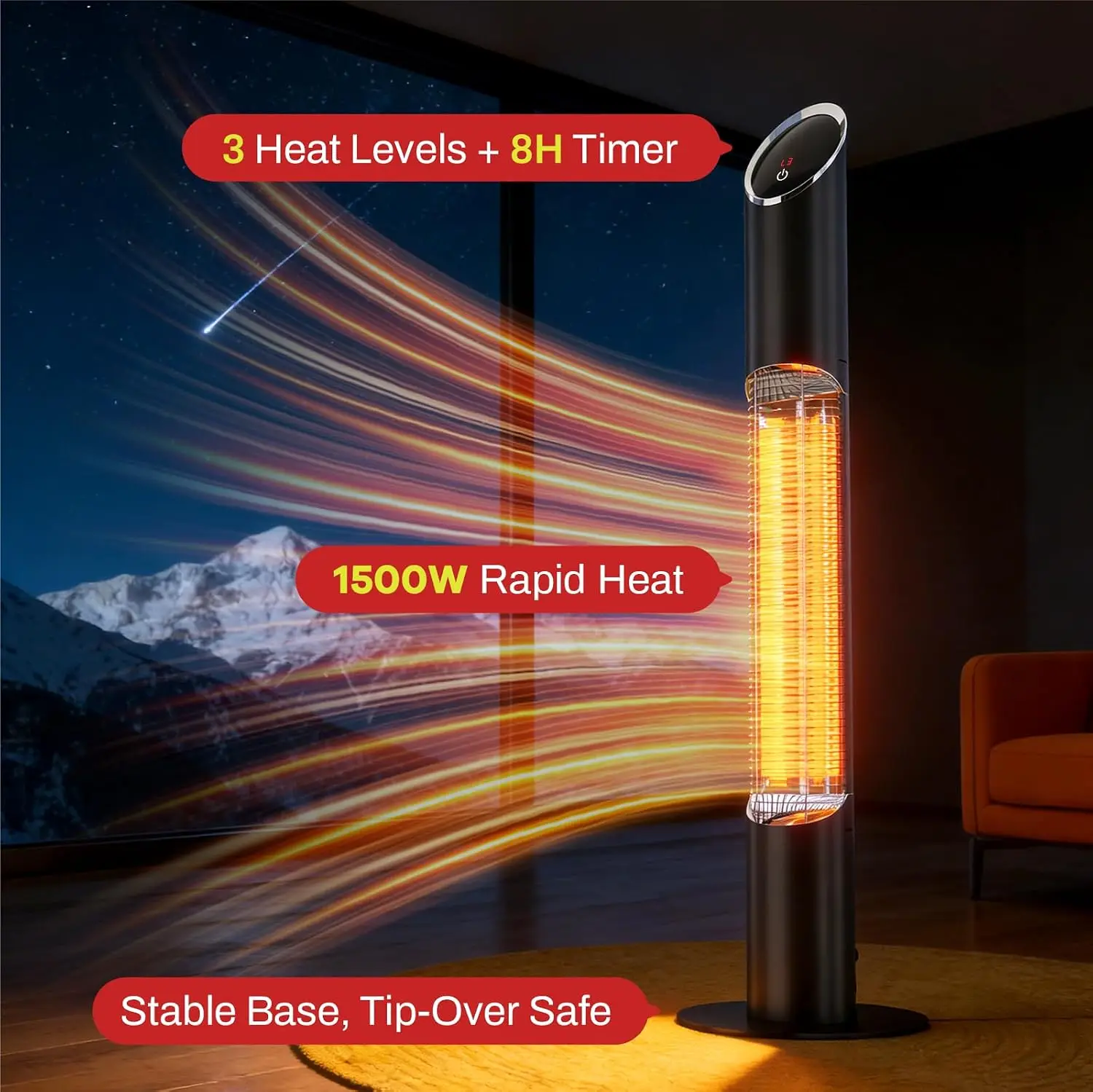 Outdoor Electric Patio Heater, - огляд і ціна Patio Heater Standing