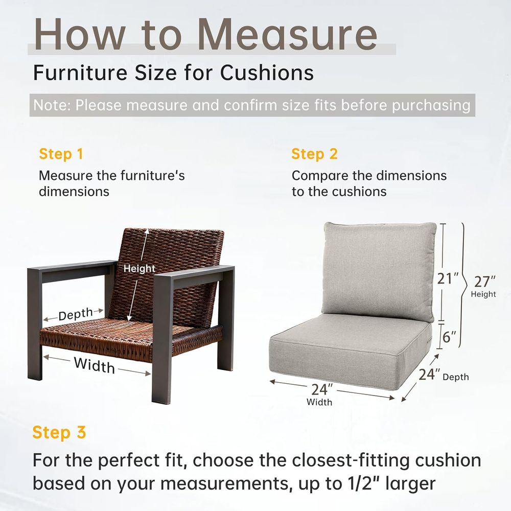 6 Thick Outdoor Cushion Set -  - огляд і ціна Outdoor Furniture Cushions 24 X 24