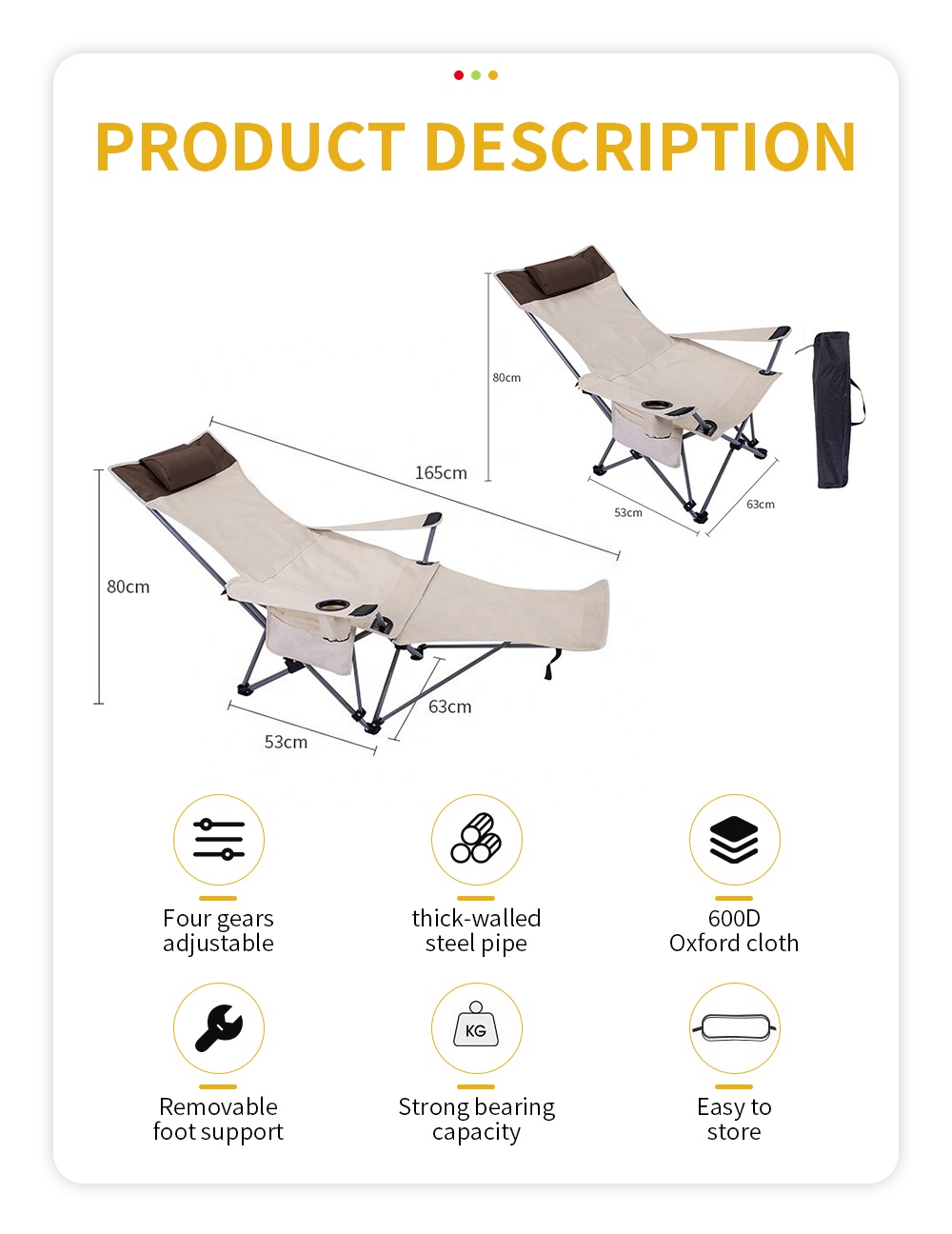 Portable Folding Reclining Cha - огляд і ціна Outdoor Furniture Recliner Set