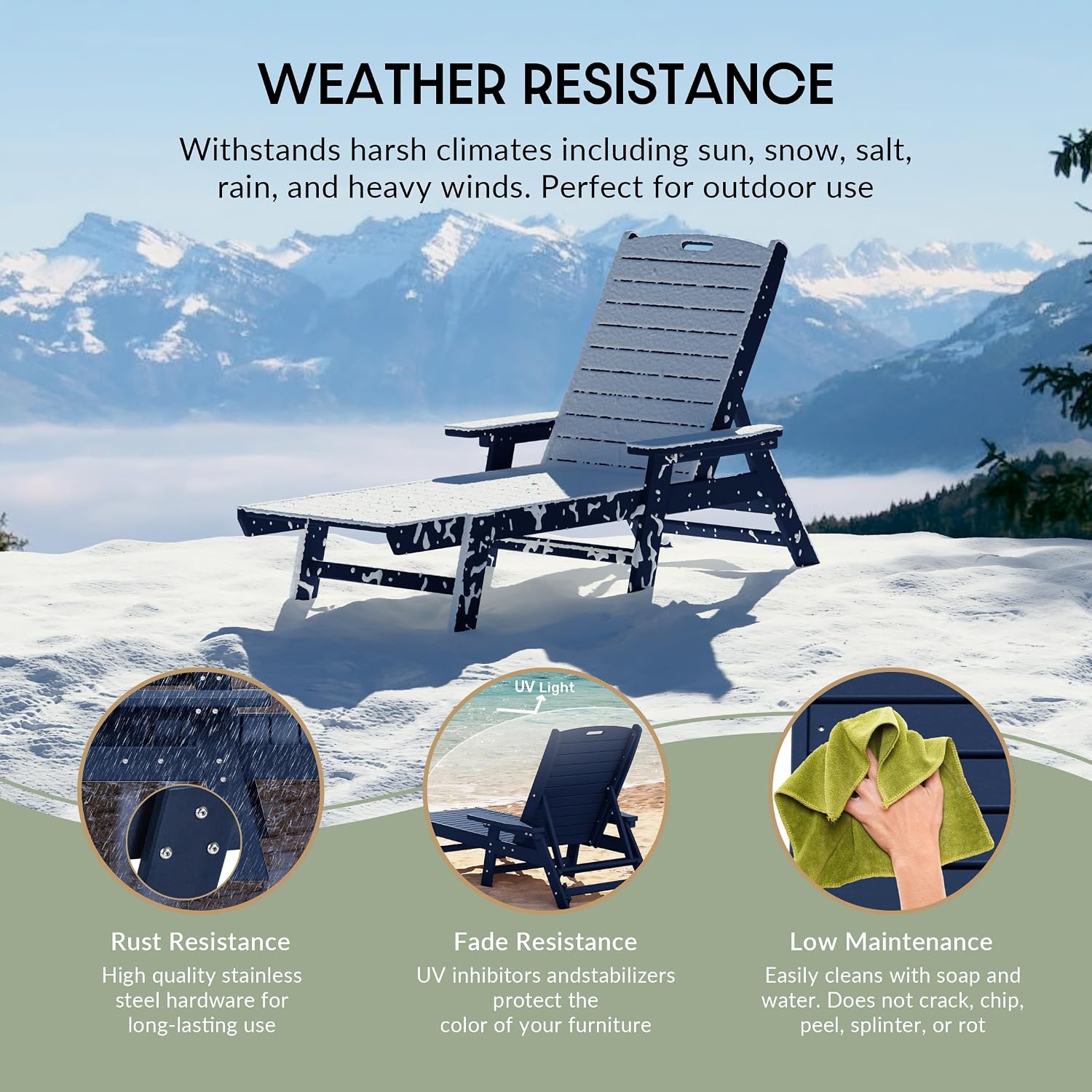 Malibu Poly Reclining Chaise L - огляд і ціна Outdoor Furniture Recliner Set