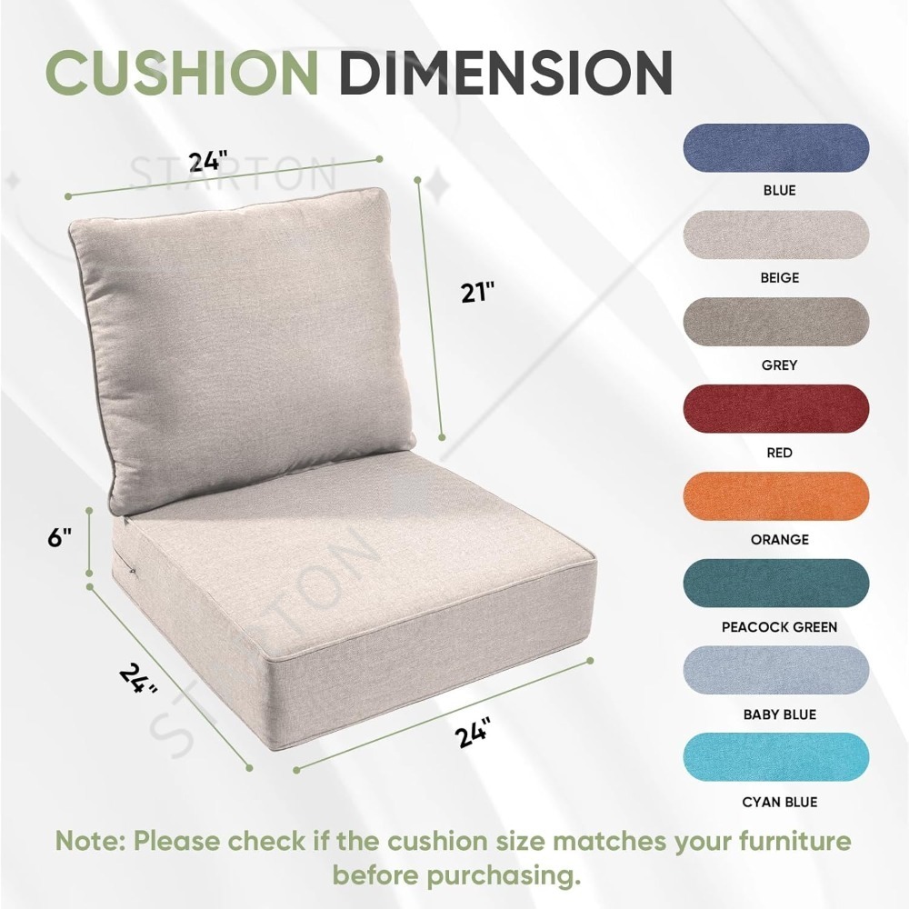 Outdoor Chair Cushions Set of  - огляд і ціна Outdoor Furniture Cushions 24 X 24