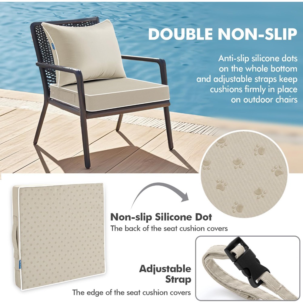 Beige Outdoor Seat Cushion 24x - огляд і ціна Outdoor Furniture Cushions 24 X 24