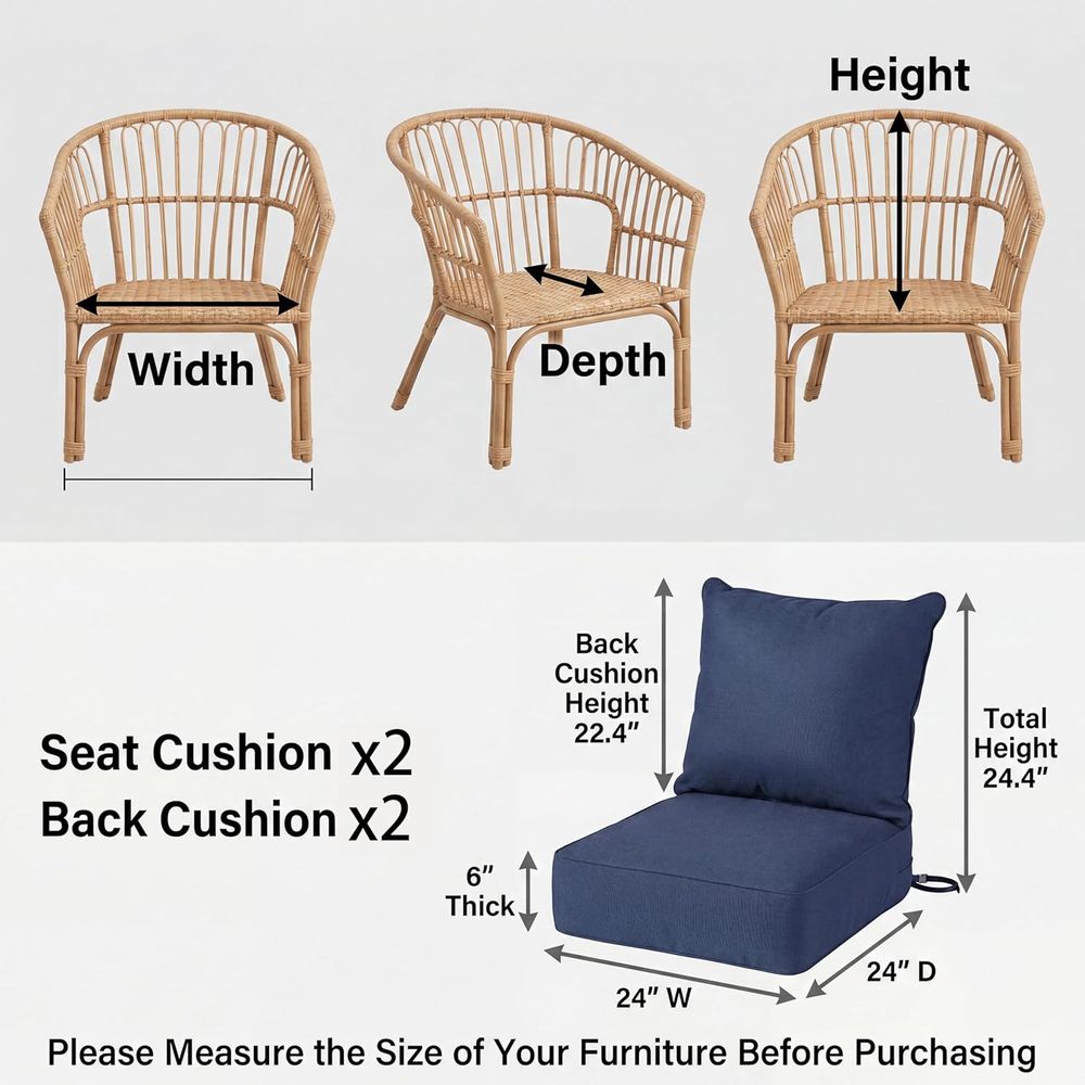 24 x 24 Waterproof Outdoor Cha - огляд і ціна Outdoor Furniture Cushions 24 X 24