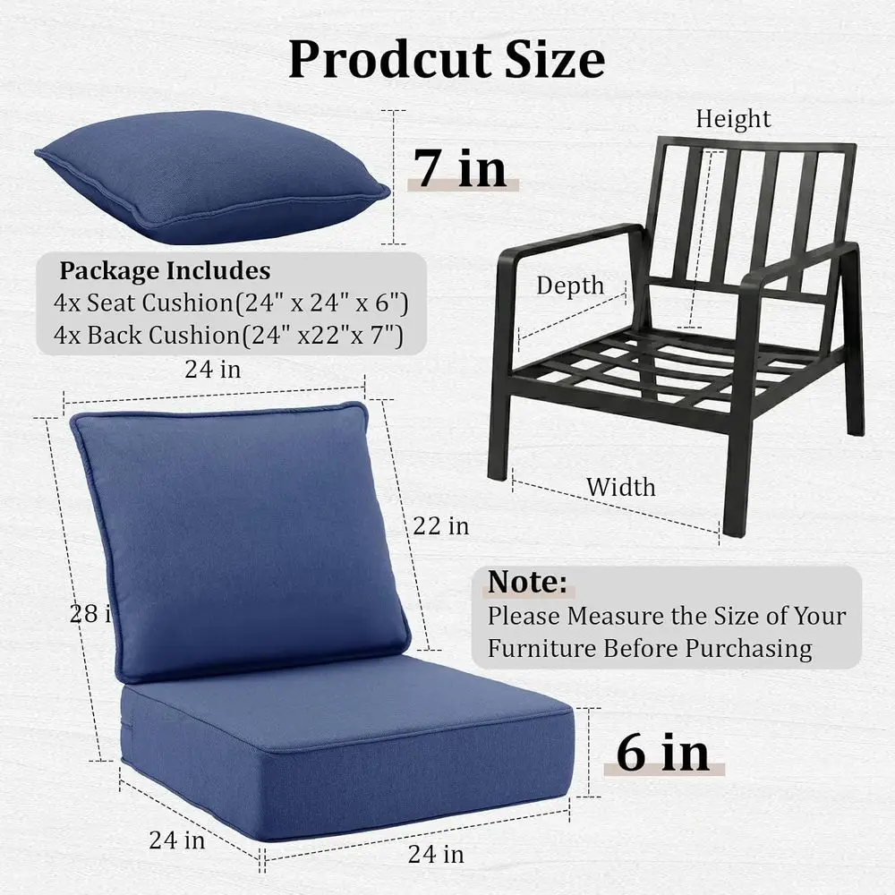 6 Thick Outdoor Chair Cushions - огляд і ціна Outdoor Furniture Cushions 24 X 24