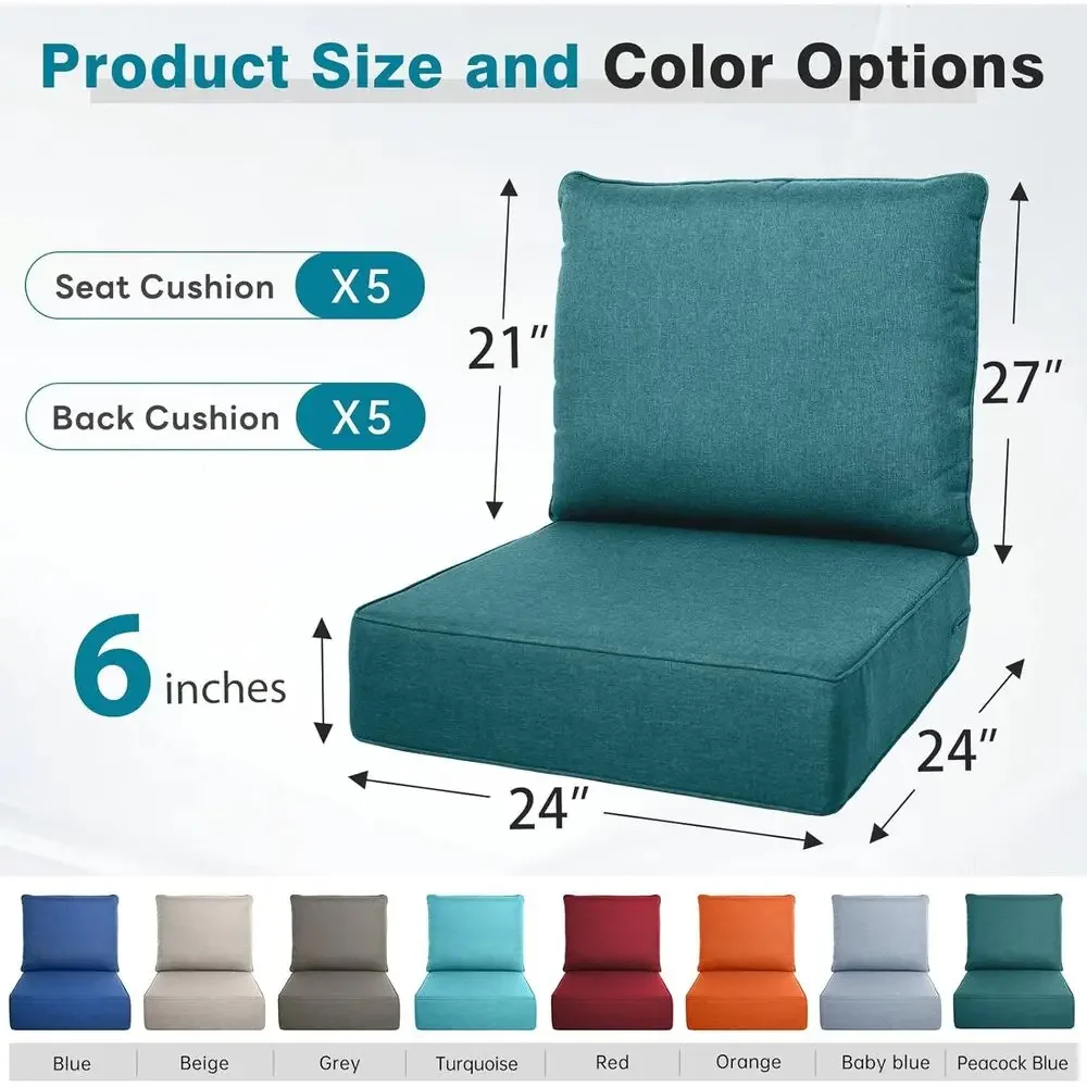 6 Thick Outdoor Cushion Set -  - огляд і ціна Outdoor Furniture Cushions 24 X 24