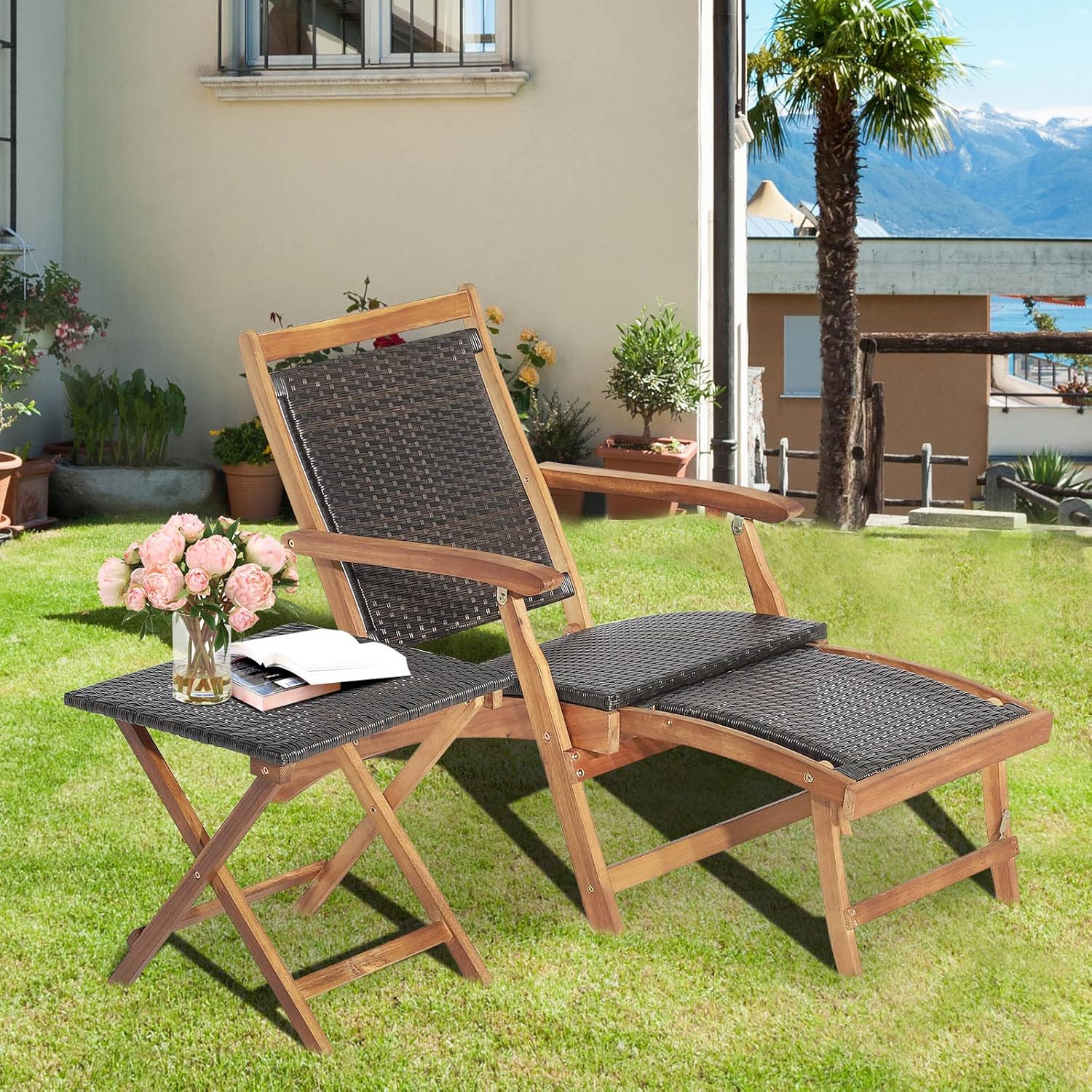 Foldable Outdoor Patio Lounge  - огляд і ціна Outdoor Furniture Recliner Set