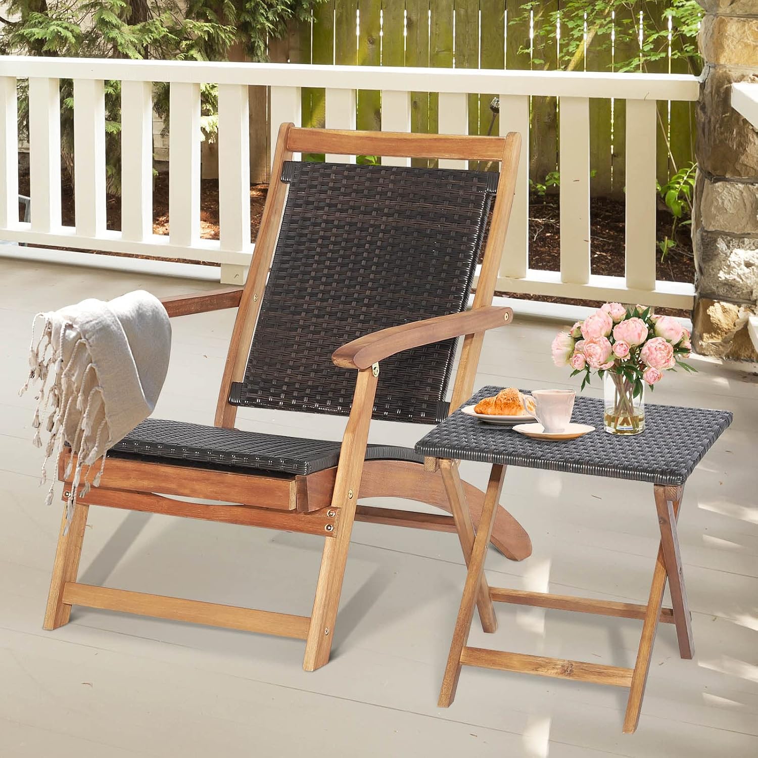 Foldable Outdoor Patio Lounge  - огляд і ціна Outdoor Furniture Recliner Set