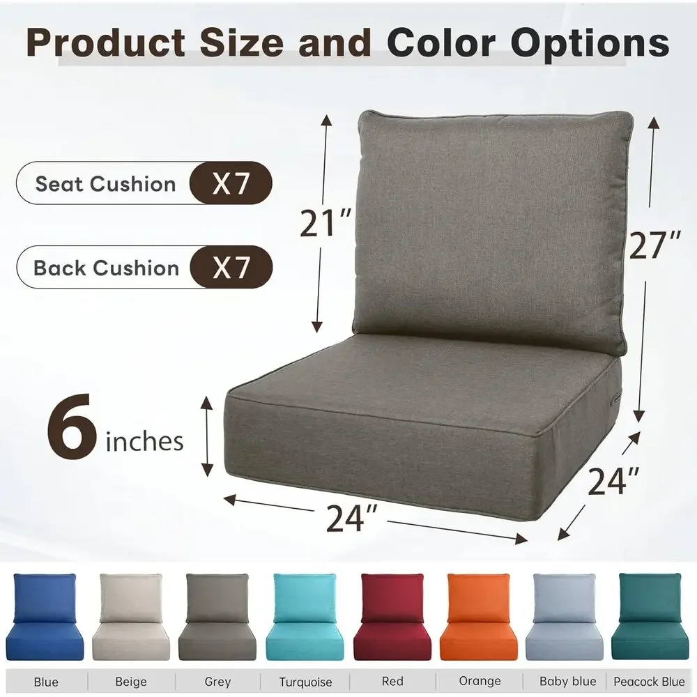 6 Thick Outdoor Cushion Set -  - огляд і ціна Outdoor Furniture Cushions 24 X 24