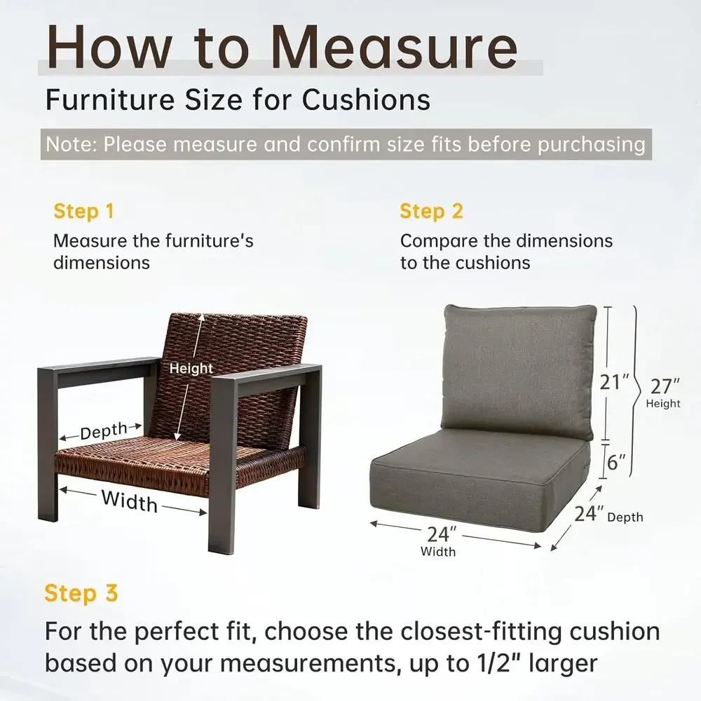 6 Thick Outdoor Cushion Set -  - огляд і ціна Outdoor Furniture Cushions 24 X 24