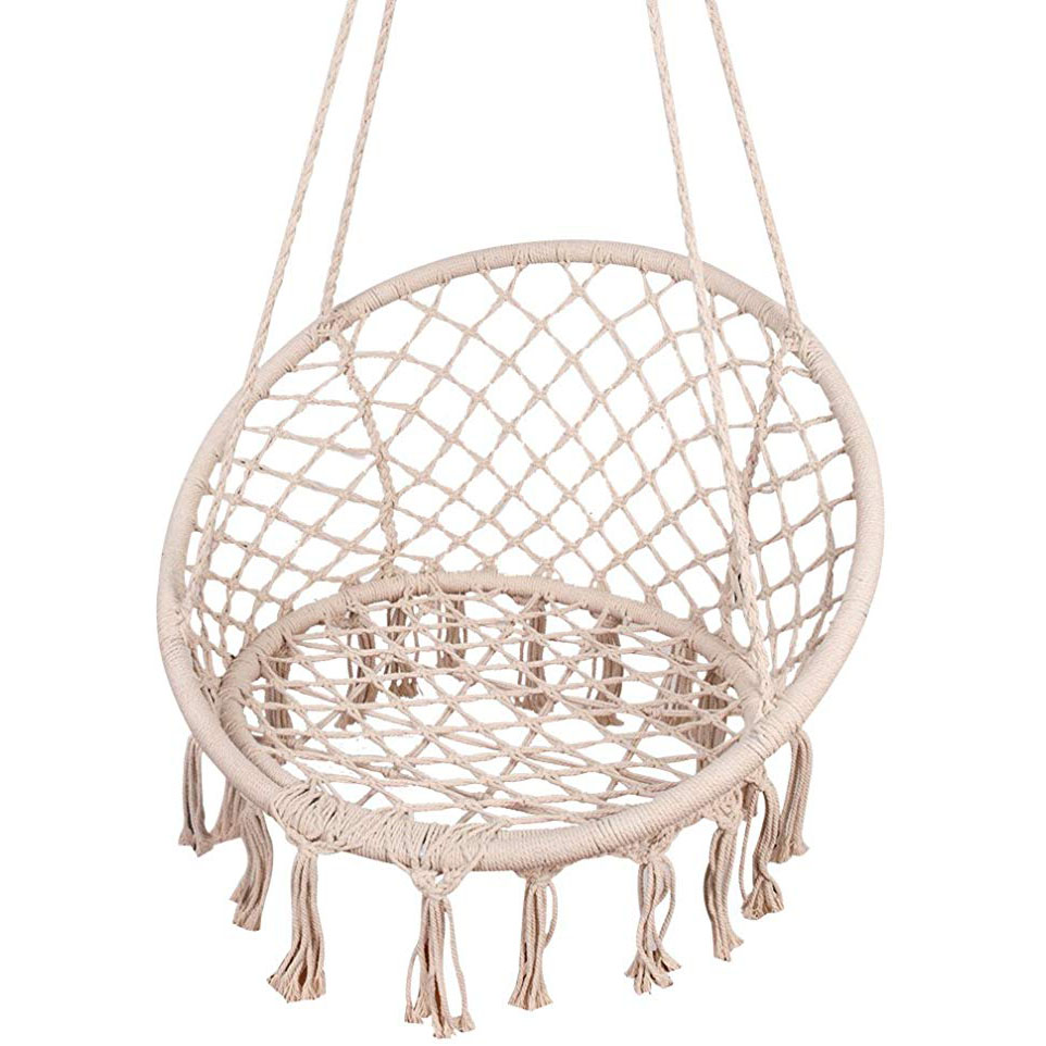 White Hanging Cotton Rope Macr - огляд і ціна Garden Swing Chair