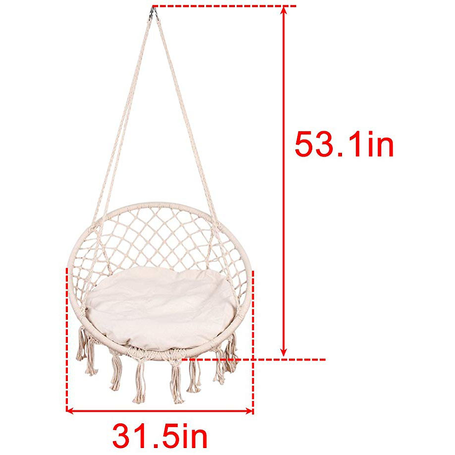 White Hanging Cotton Rope Macr - огляд і ціна Garden Swing Chair