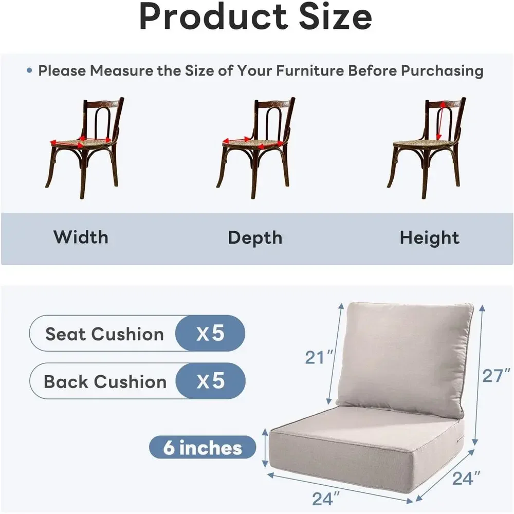 6 Thick Outdoor Chair Cushions - огляд і ціна Outdoor Furniture Cushions 24 X 24